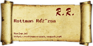 Rottman Rózsa névjegykártya